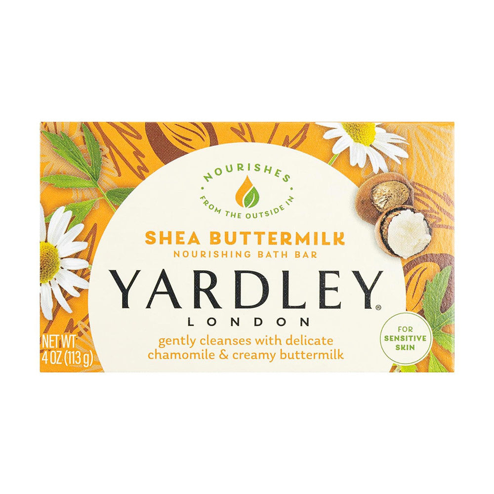Yardley London Bath Bars Soap For Sensitive Skin, Shea Buttermilk, 4.25 Oz